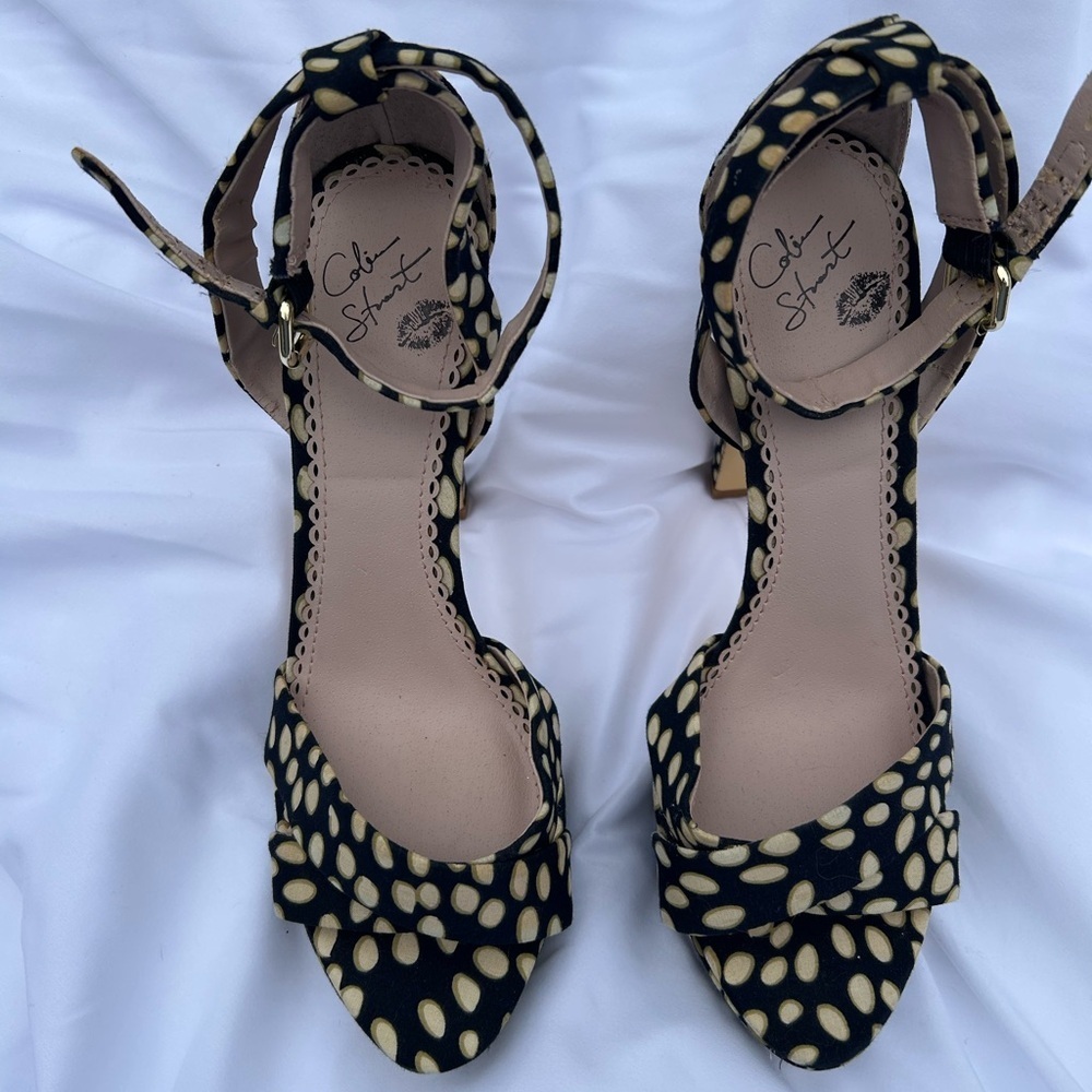 Vintage Colin Stuart size 9 animal leopard print platform strappy mobwife - Picture 2 of 10